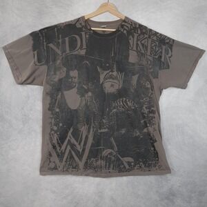 WWE Undertaker Shirt Mens 2XL All Over Print Graphic Wrestling Short Sleeve 2011